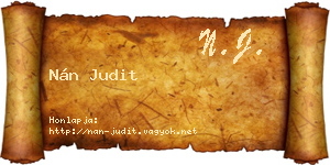 Nán Judit névjegykártya